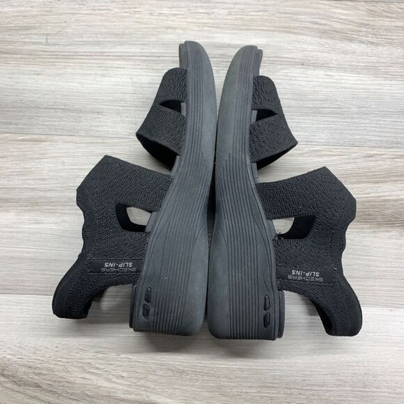 Skechers Pier Lite Hands Free Slip Ins Black Sling Back Straps Womens Size 7 - Picture 2 of 9